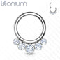 Titanium 5 Front Face CZ Bezel Set Ring