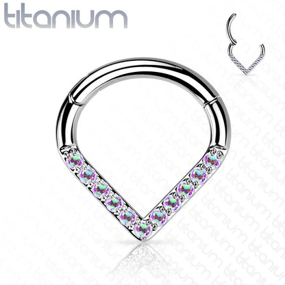 Titanium Single Paved CZ Chevron 16G 8mm only