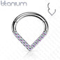 Titanium Single Paved CZ Chevron 16G 8mm only