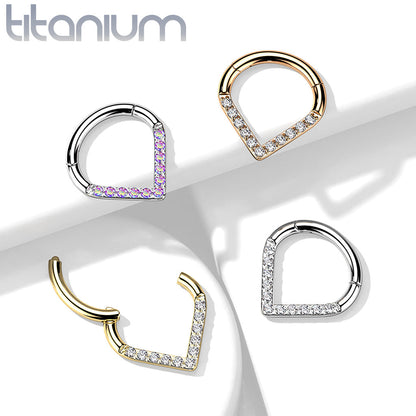 Titanium Single Paved CZ Chevron 16G 8mm only