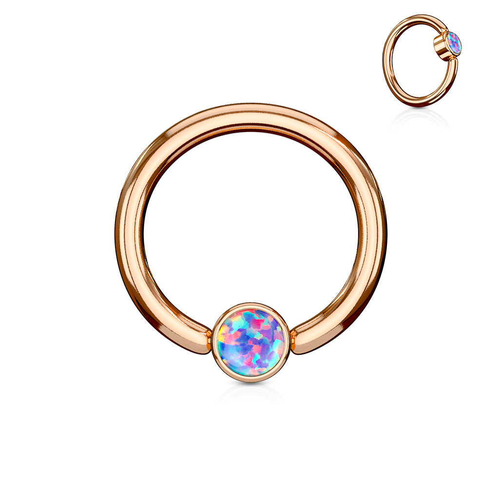 Opal Flat Ball Colored Surgical Steel CBR