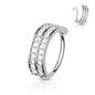 Annealed CZ Double Lined Half Circle 8mm rings in Surgical Steel