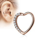 Lined CZ Set Heart Left or Right Ear