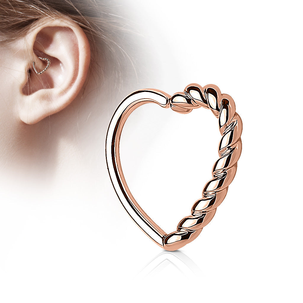 Annealed Half Braided Heart (Reversible) 16G 10mm