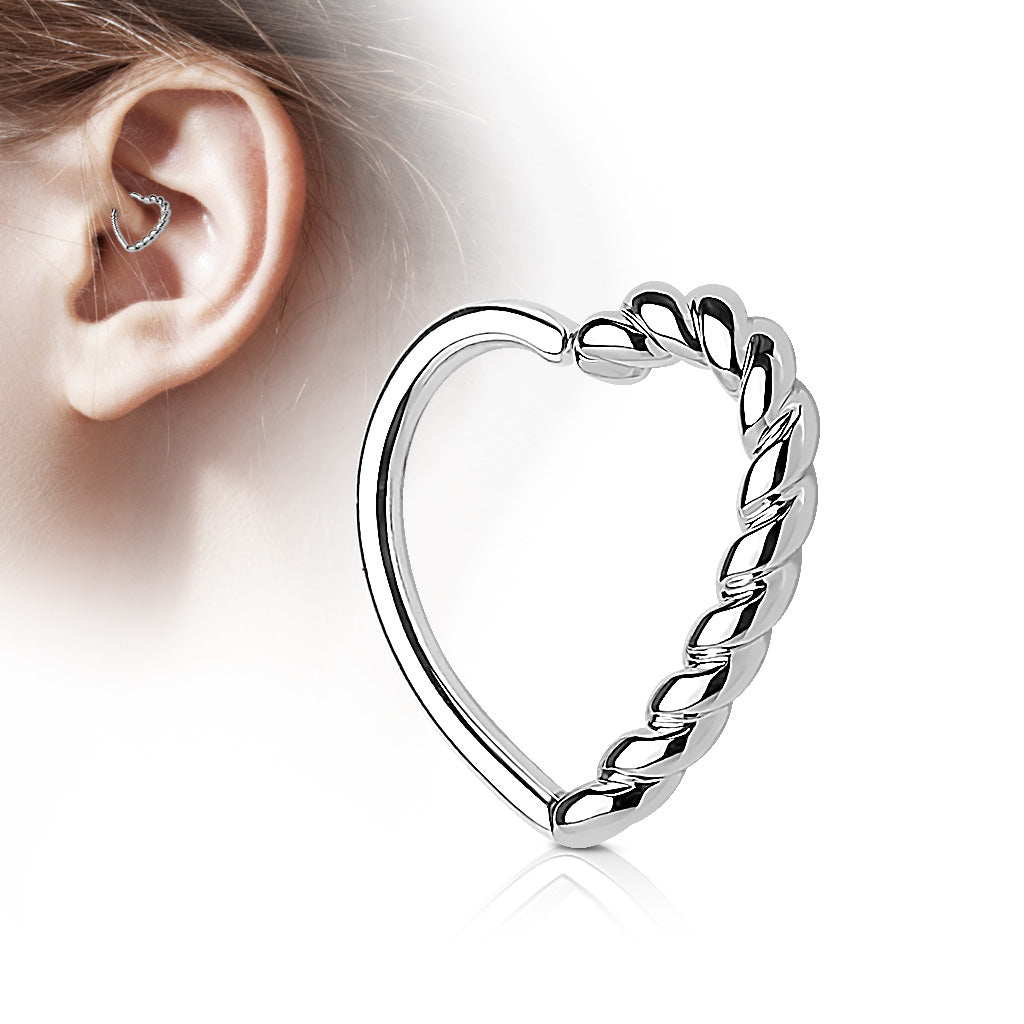 Annealed Half Braided Heart (Reversible) 16G 10mm