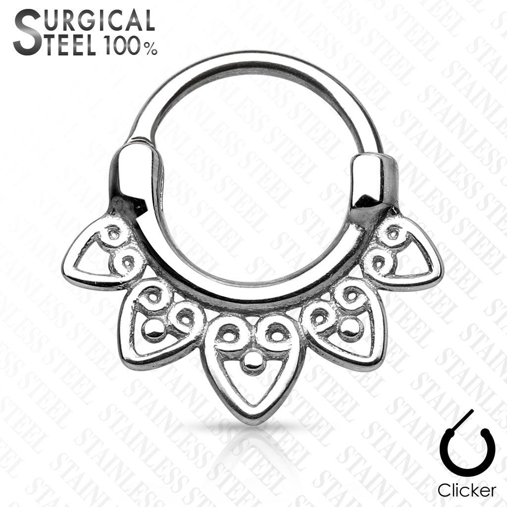 Tribal Fan Surgical Steel Clicker