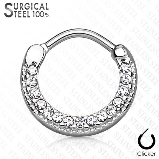 Surgical Steel Round Top CZ Lined Clicker - Discontinued