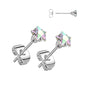 Prong Set Star CZ Surgical Steel Earrings