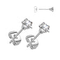 Prong Set Star CZ Surgical Steel Earrings