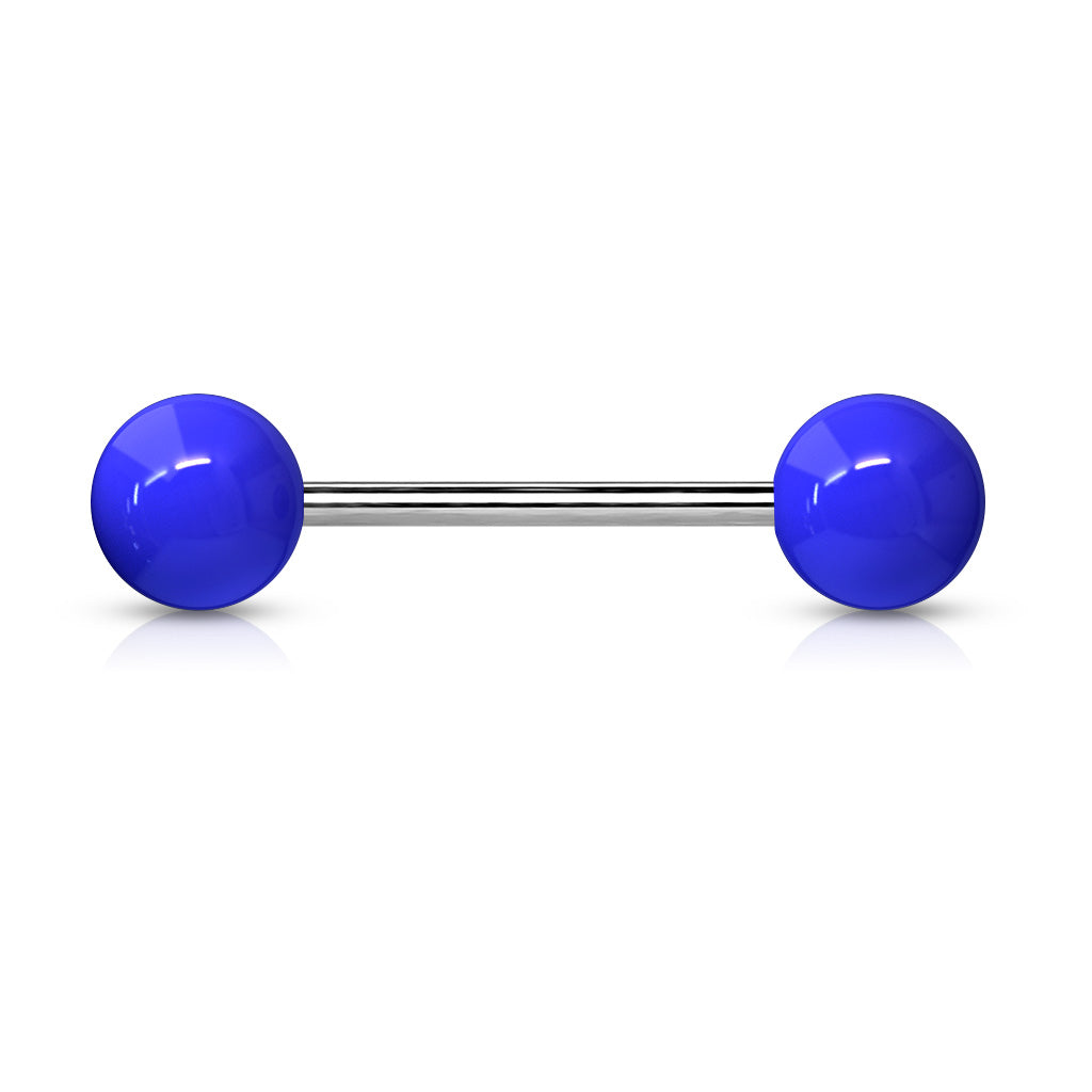 Titanium Barbell  with Acrylic Solid Colored Balls External Thread