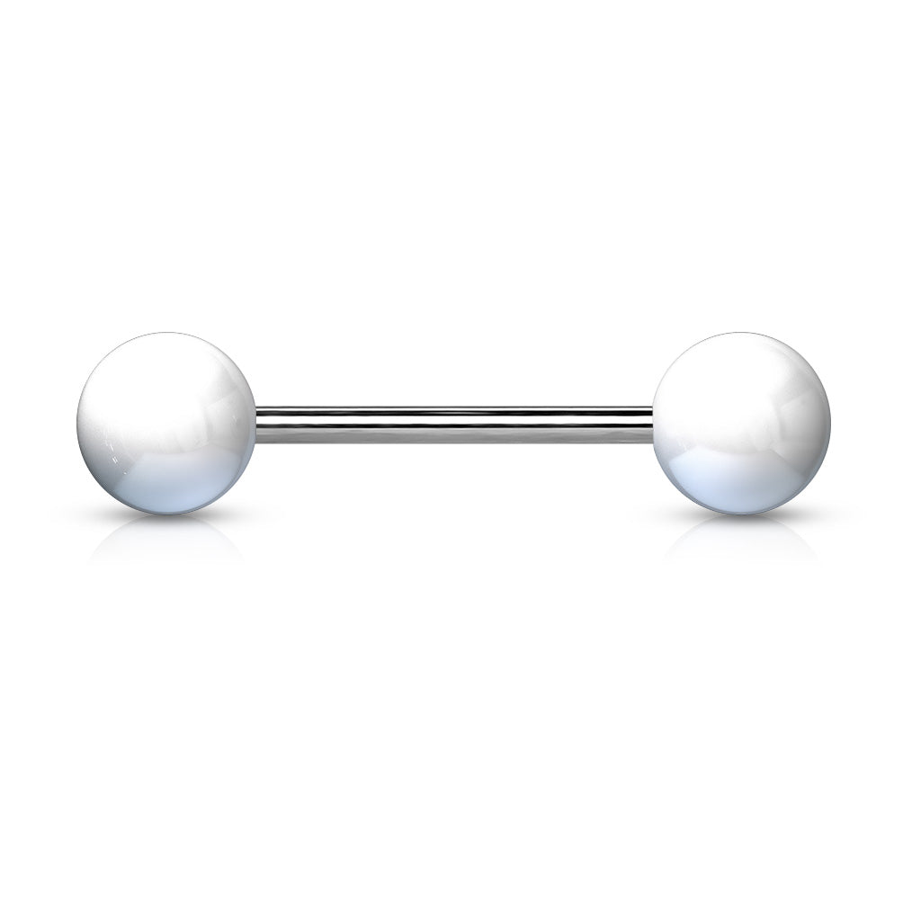 Titanium Barbell  with Acrylic Solid Colored Balls External Thread