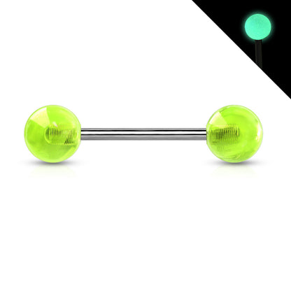 Glow in the Dark Titanium Barbell for Nipple or Tongue