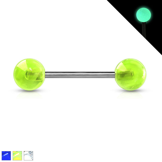 Glow in the Dark Titanium Barbell for Nipple or Tongue