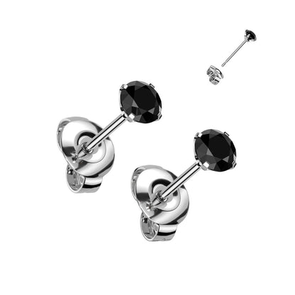 Titanium CZ Press Cut Martini Set CZ Earrings