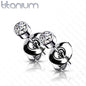Titanium Bezel Set CZ Earrings