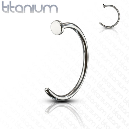 Titanium Flat Stopper Open Nostril Hoop