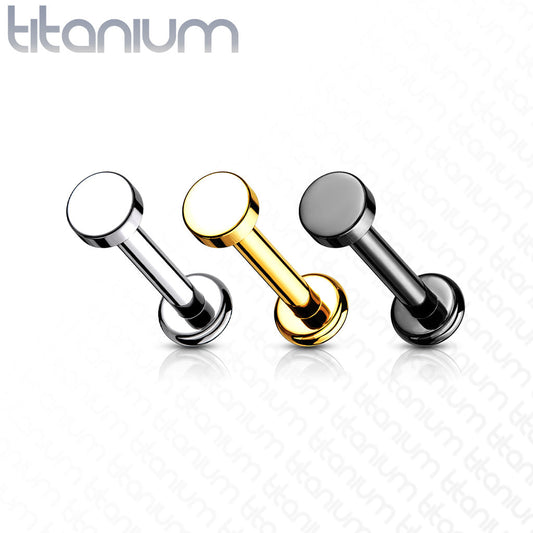 Internally Threaded Titanium Flat Disc Labret