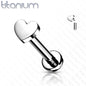 Internally Threaded Titanium Heart Top Labret