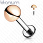 Titanium 4mm Dome Top Labret 16G Internal Thread