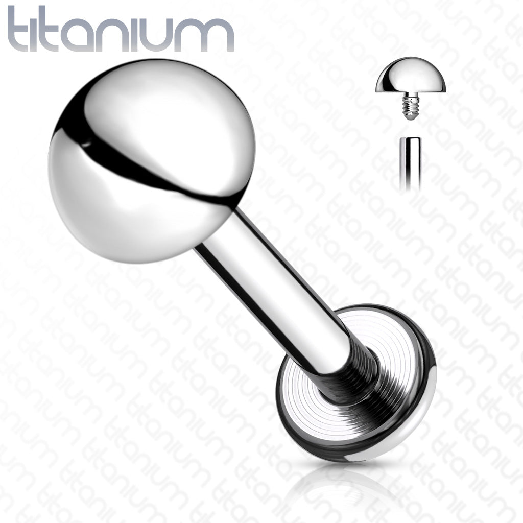 Titanium 4mm Dome Top Labret 16G Internal Thread