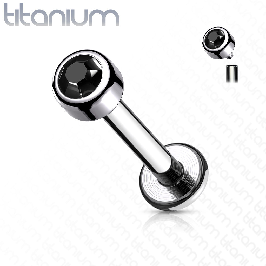 Internally Threaded Titanium Premium Bezel Labret 16G 8mm