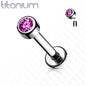 Internally Threaded Titanium Premium Bezel Labret 16G 8mm