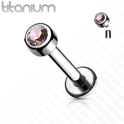 Internally Threaded Titanium Premium Bezel Labret 16G 8mm