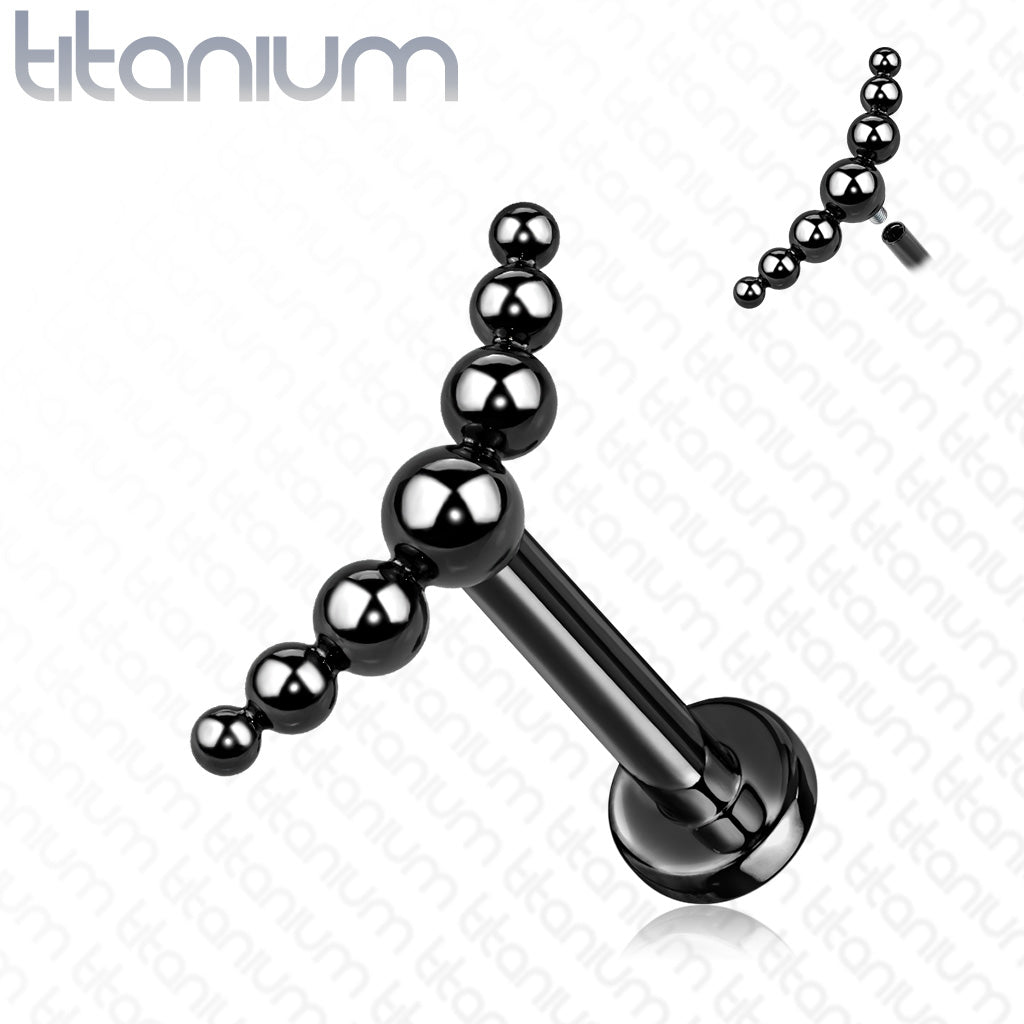 Titanium Internal Thread 7 Ball Curved Labret