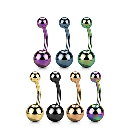 Titanium Solid Colored Internally Threaded Belly Bananas