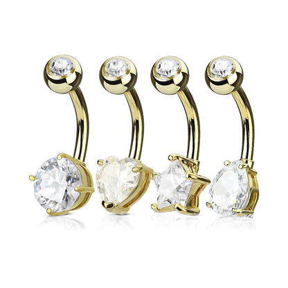 4pc Value Pack Mixed Shape Belly Rings