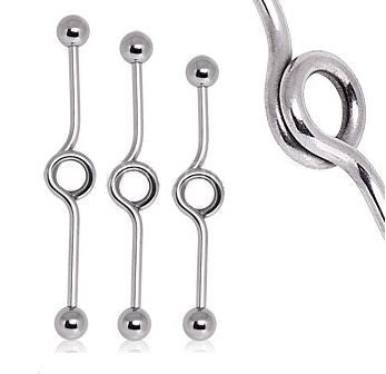 Industrial Barbell Loop Design Surgical Steel External Thread